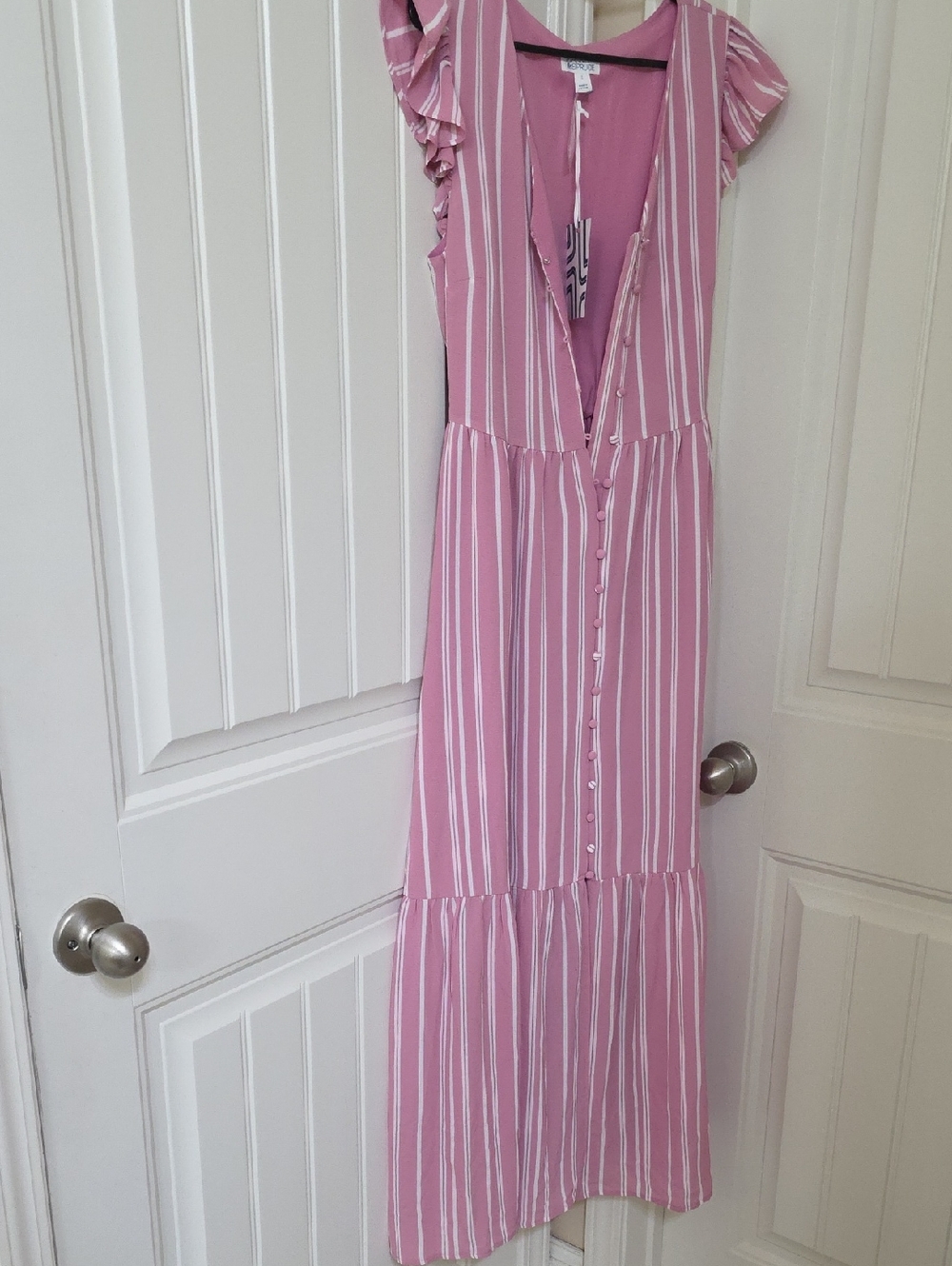 Market & Spruce Pink and White Striped Maxi Dress